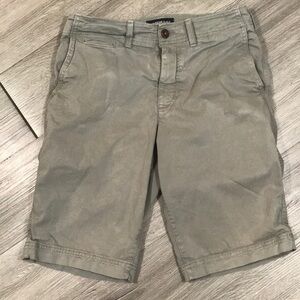 A.E. Light Olive Longer Length Flat Front Shorts